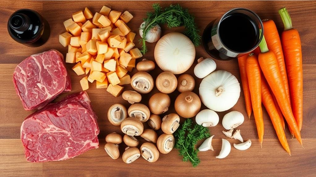 beef bourguignon with mushrooms