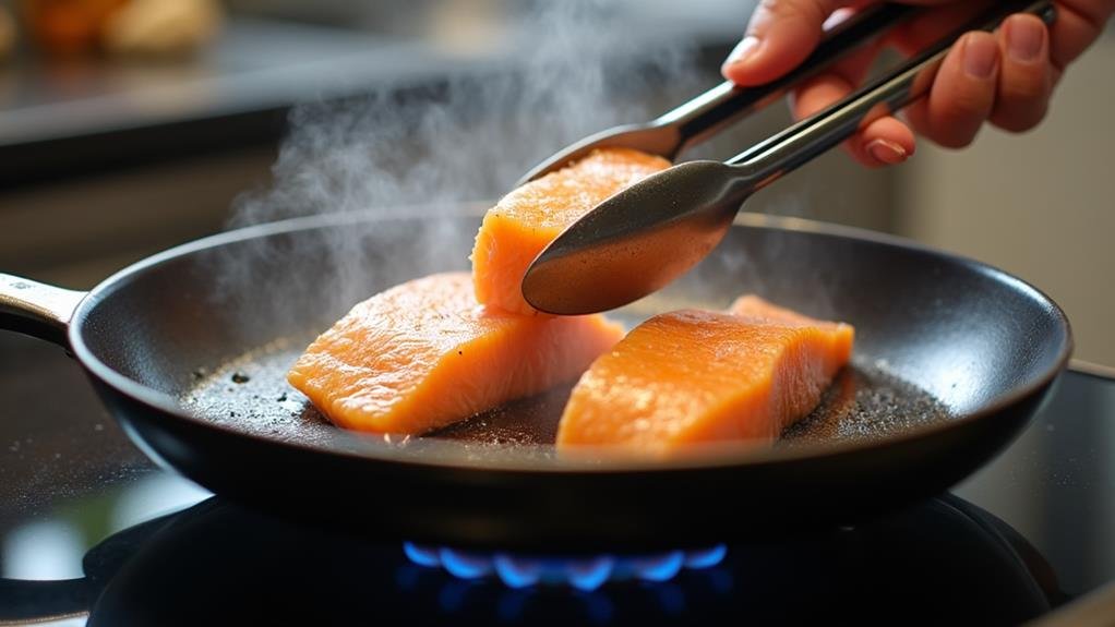 fillets added to skillet