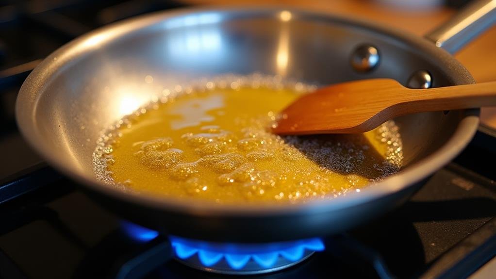 heat skillet add oil