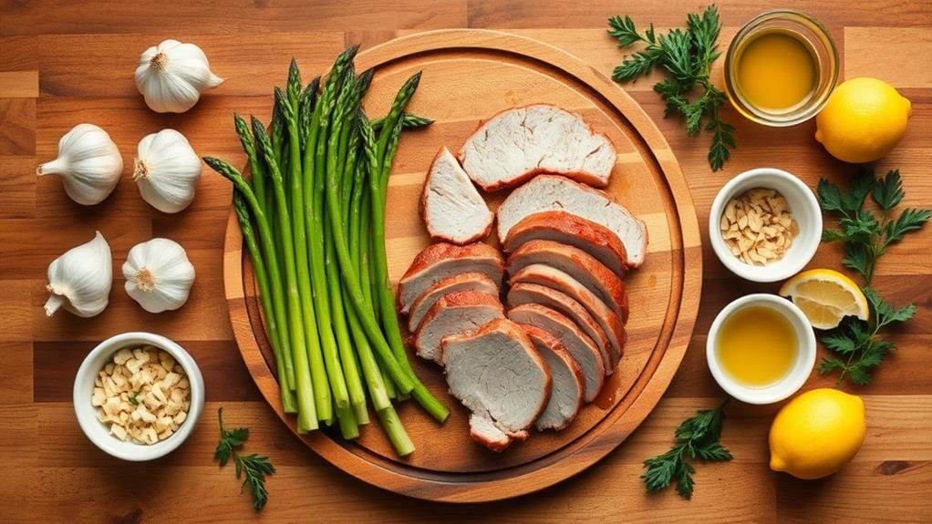 pork and asparagus sheet pan