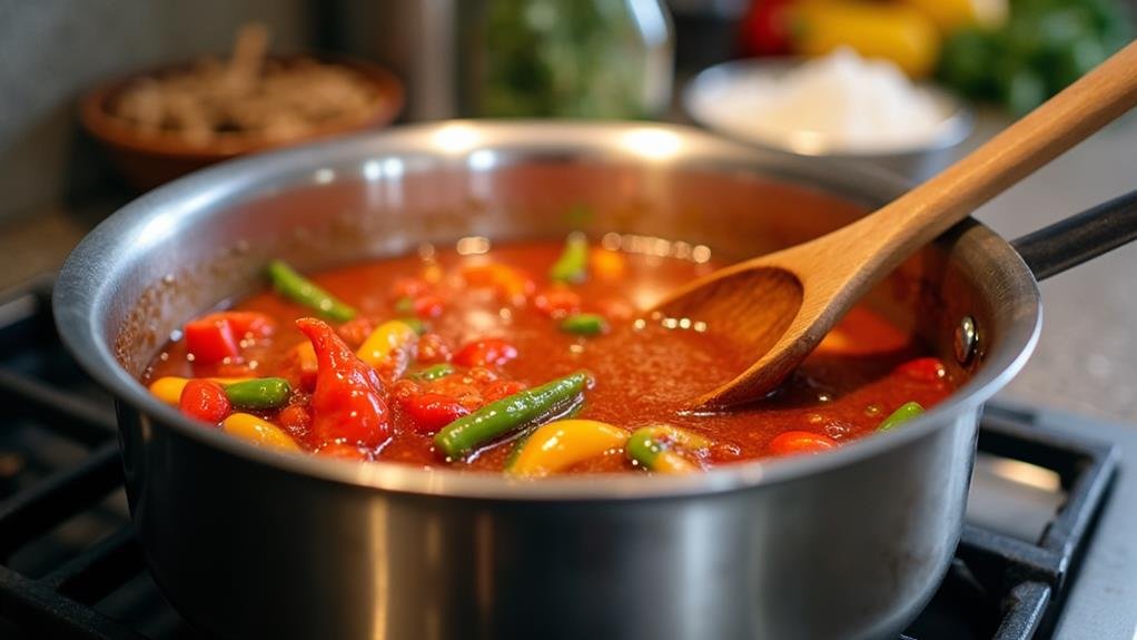 simmer sauce with vinegar