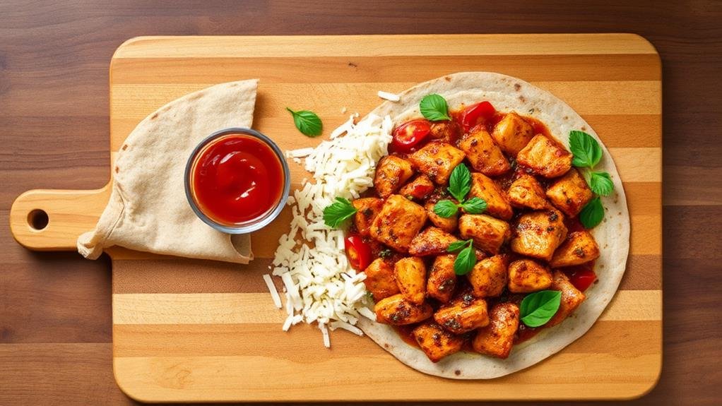 spicy chicken lavash pizza