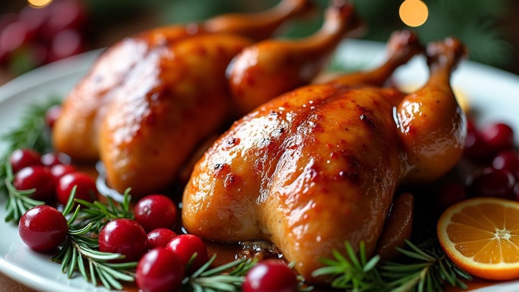 cranberry orange glazed ducklings