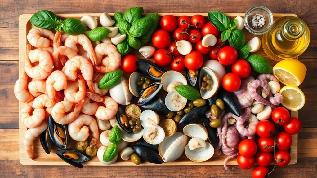 delicious seafood appetizer selection