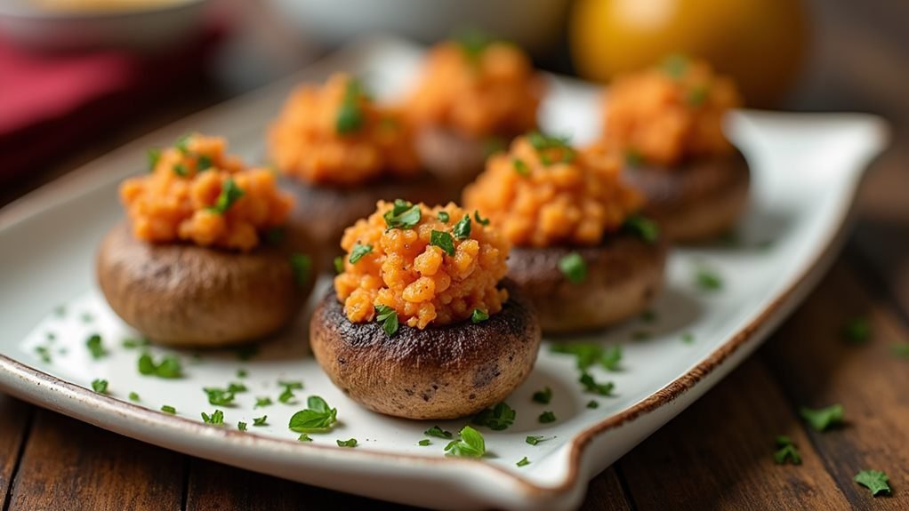 savory stuffed mushroom bites