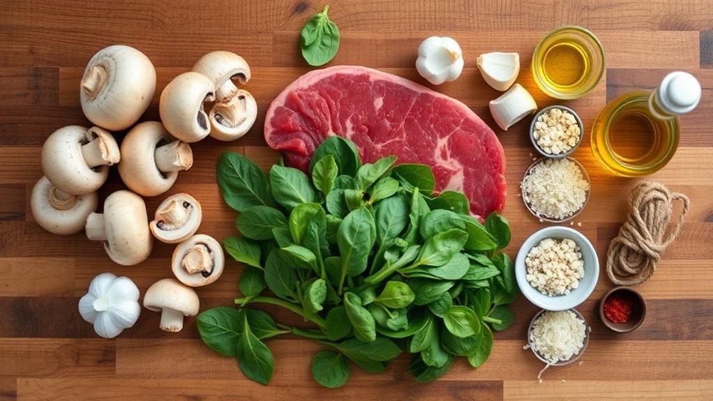 savory stuffed steak roll