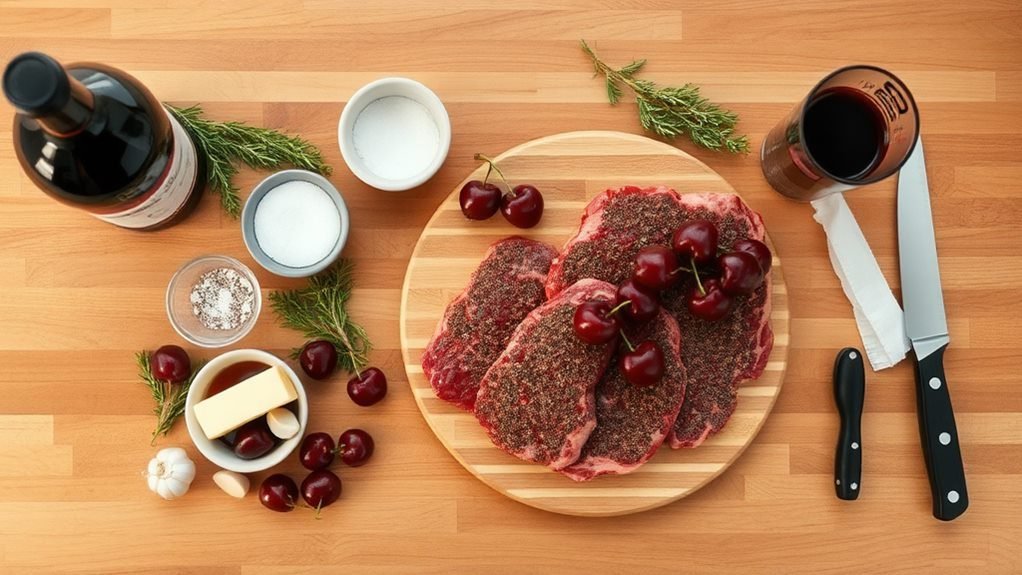 steaks with cherry sauce
