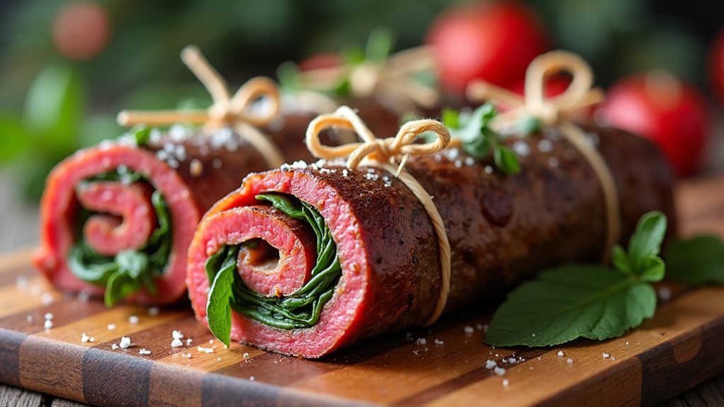 stuffed flank steak rolls