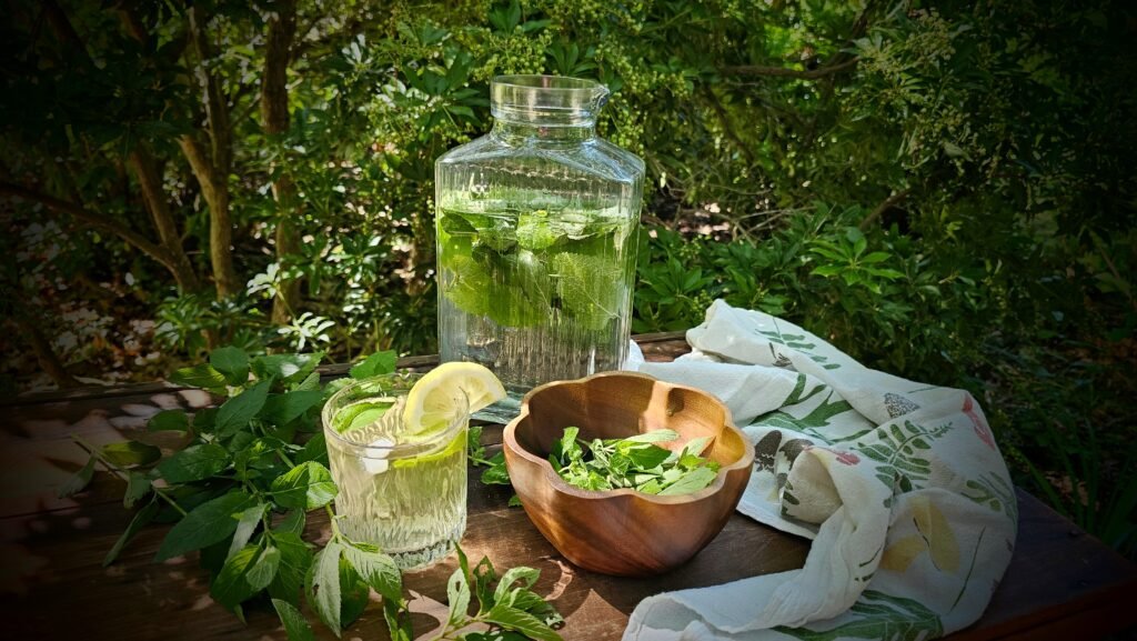 mint and lemon balm iced tea