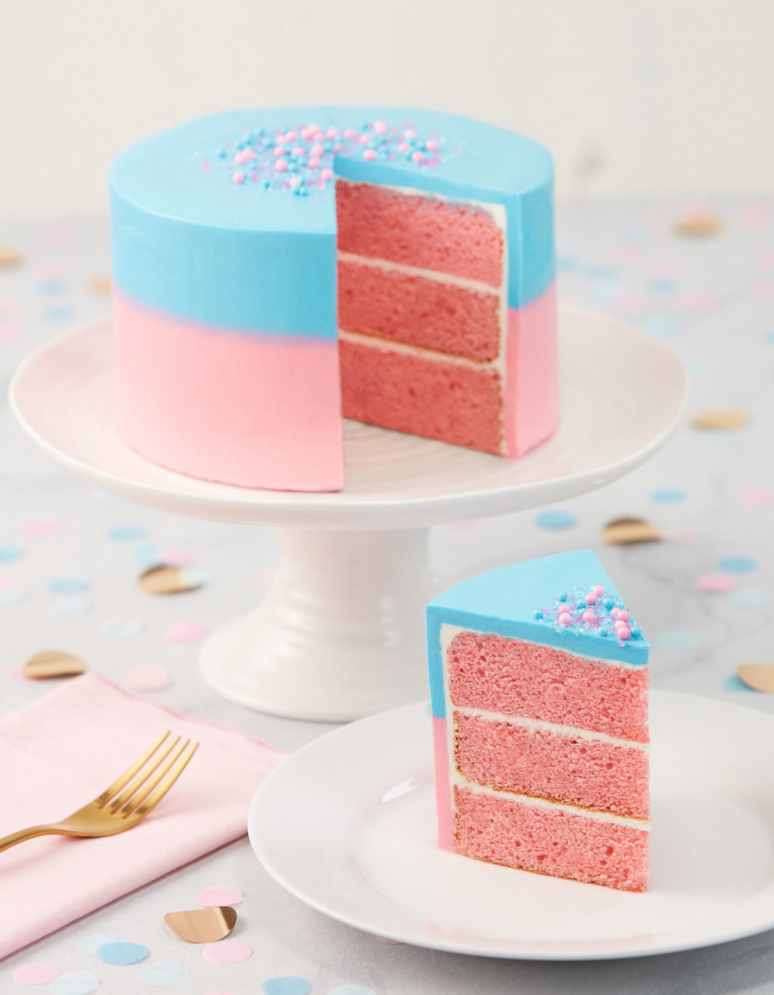Gender Reveal Ombré Cake – Rosanna Pansino