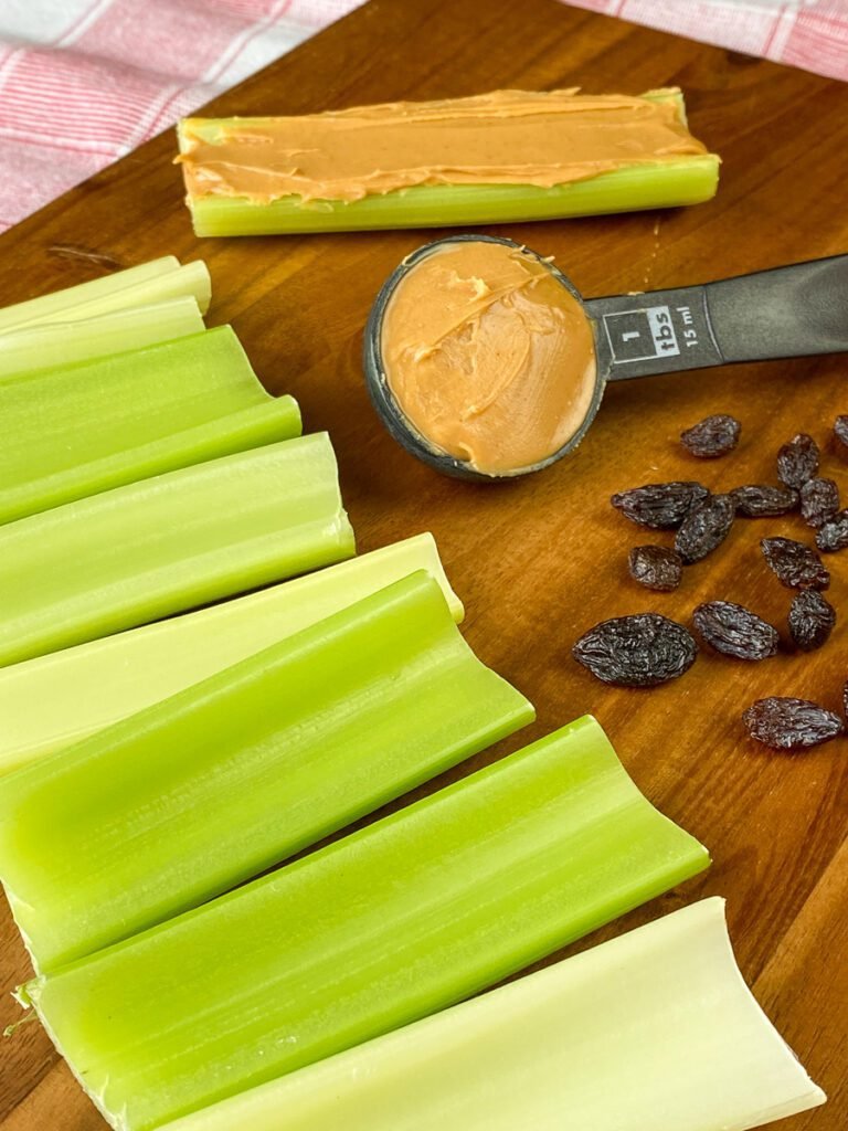 Celery and Peanut Butter - An Easy Snack - Plowing Through Life