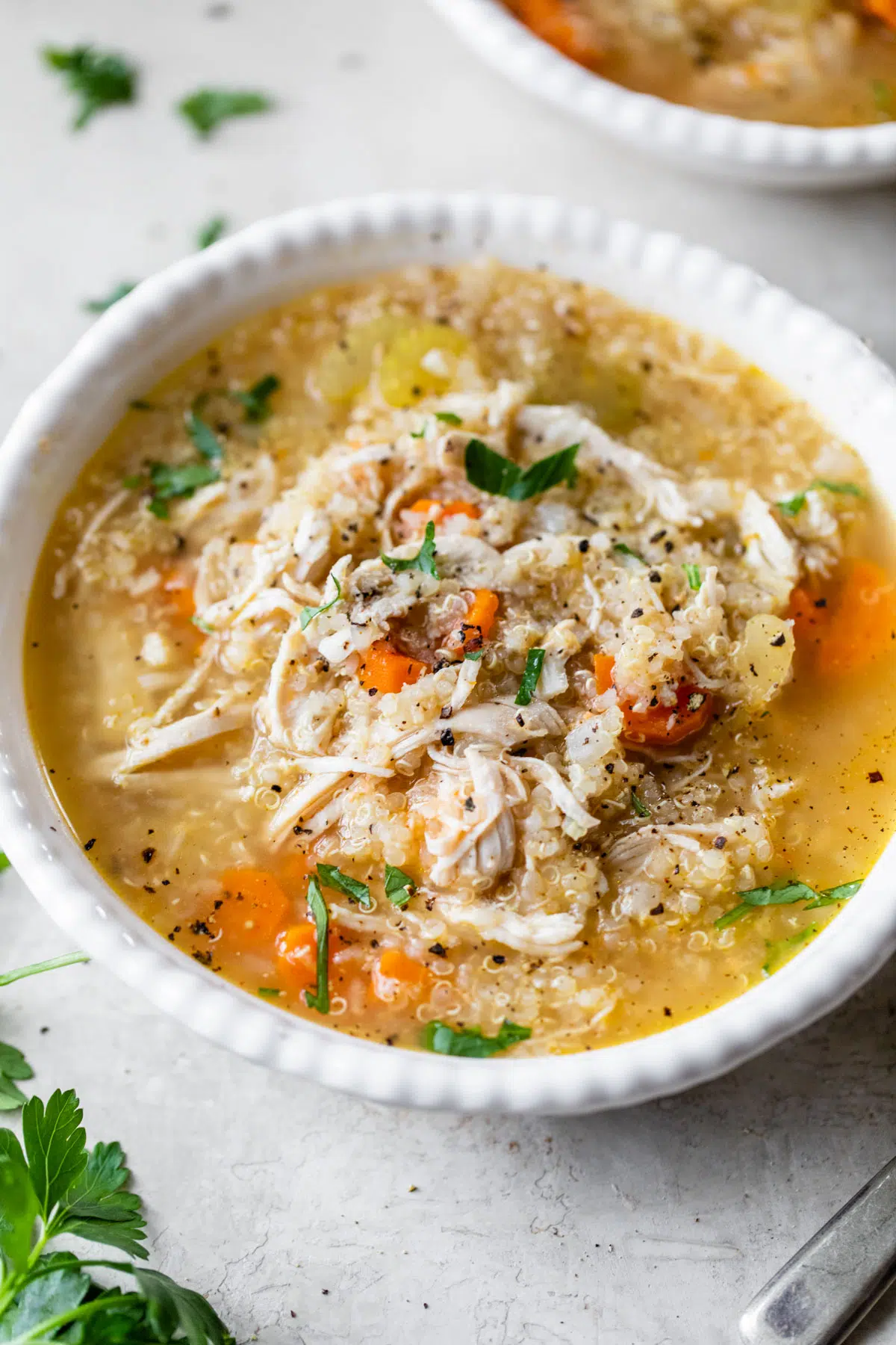 Slow Cooker Chicken Quinoa Soup - The Almond Eater