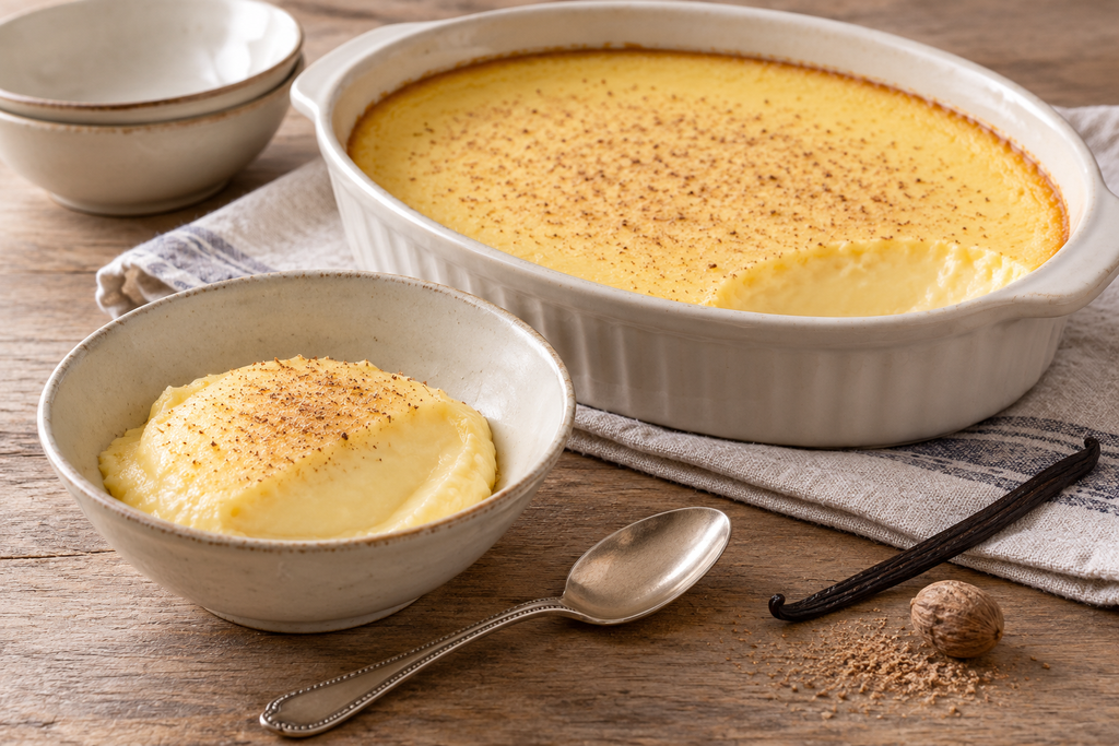 Baked Vanilla Custard – 6 Eggs