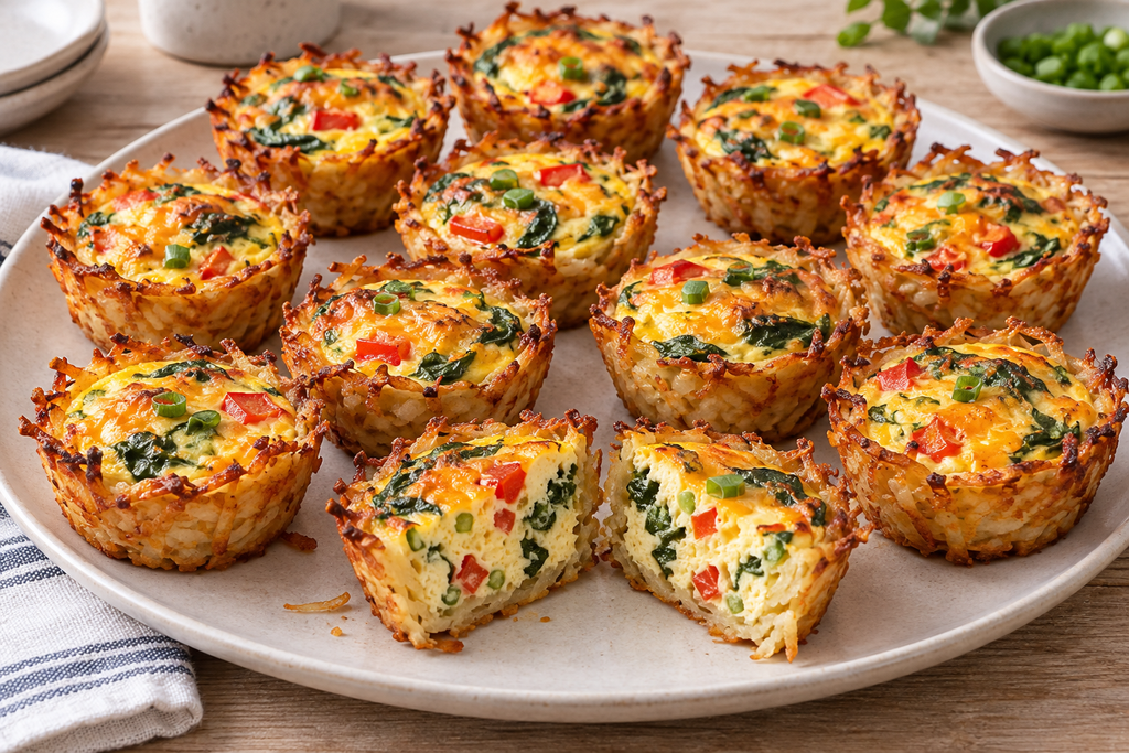 Hash Brown Quiche Cups – 8 Eggs