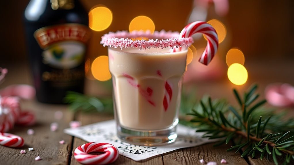 candy cane baileys shot