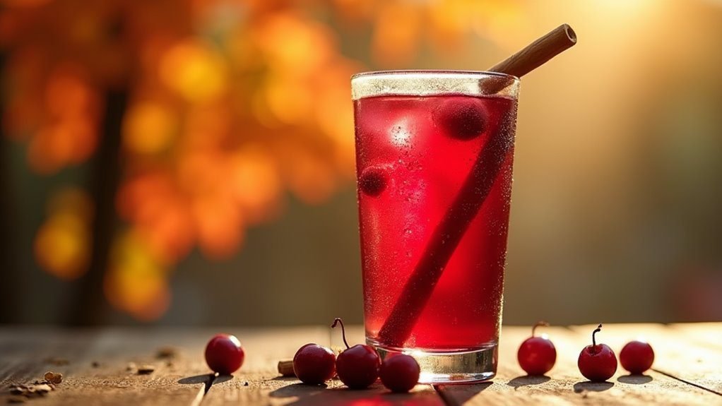 cinnamon infused cranberry beverage