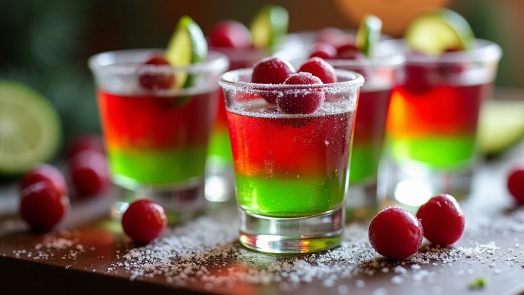 cranberry lime dessert shots
