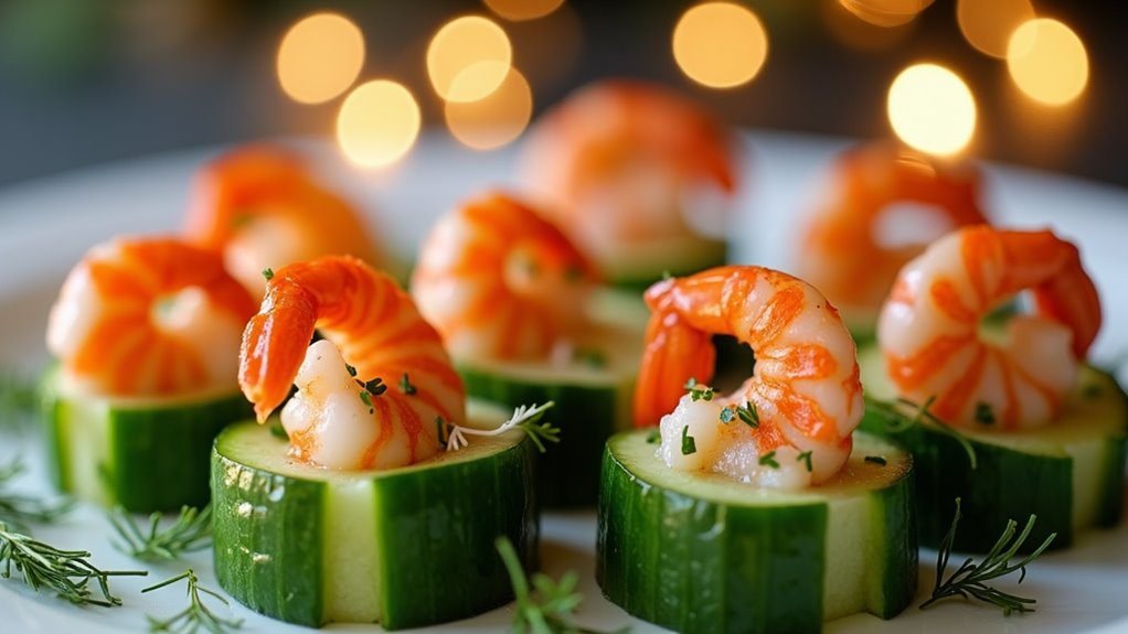 cucumber prawn appetizer cups