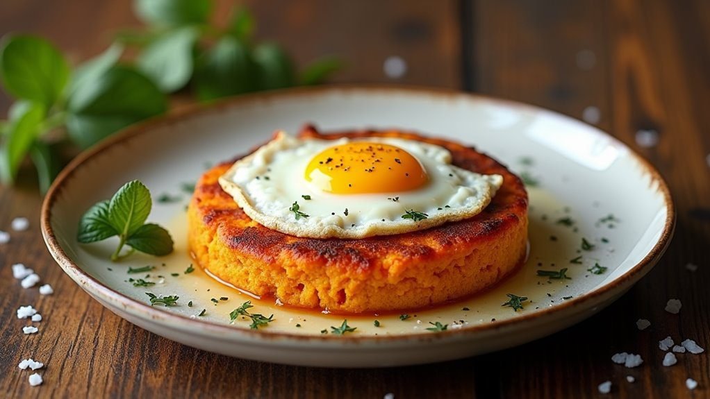 egg filled sweet potato cakes
