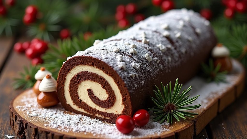 festive chocolate yule log