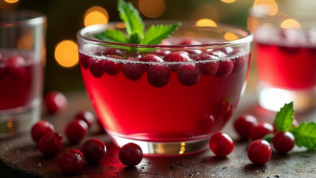 festive cranberry pomegranate punch