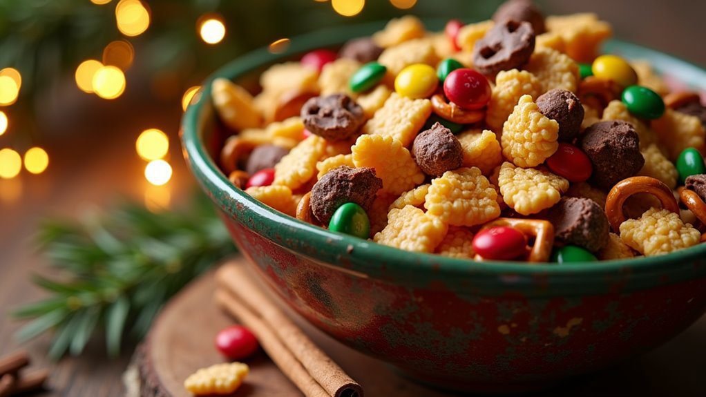 festive crunchy snack mix