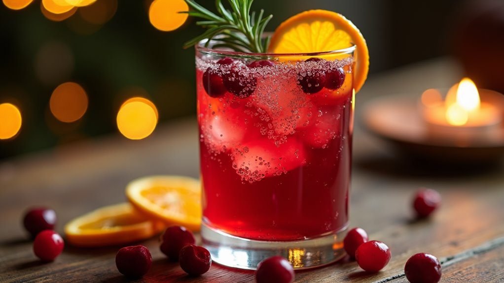 festive ginger cranberry beverage