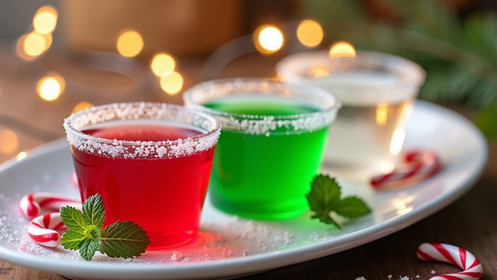 festive jell o holiday shots