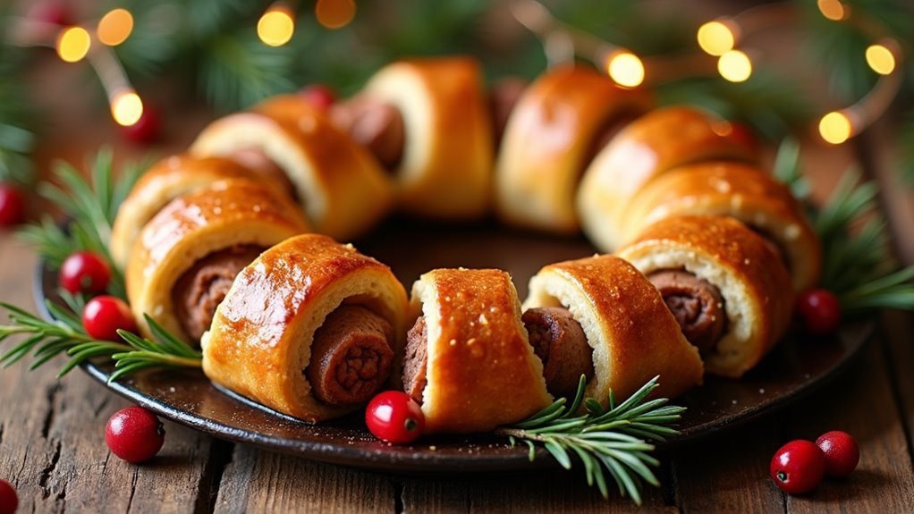 festive sausage roll arrangement