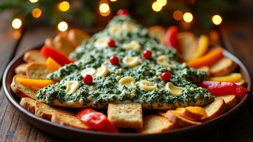 festive spinach dip tree