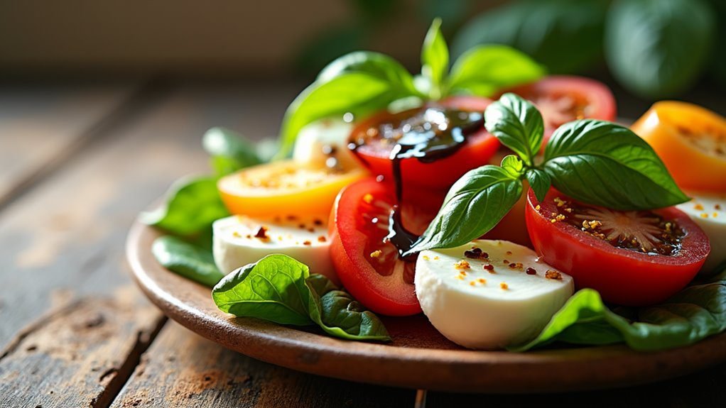 fresh mozzarella and tomatoes