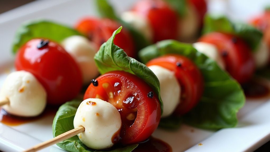 fresh tomato mozzarella skewers
