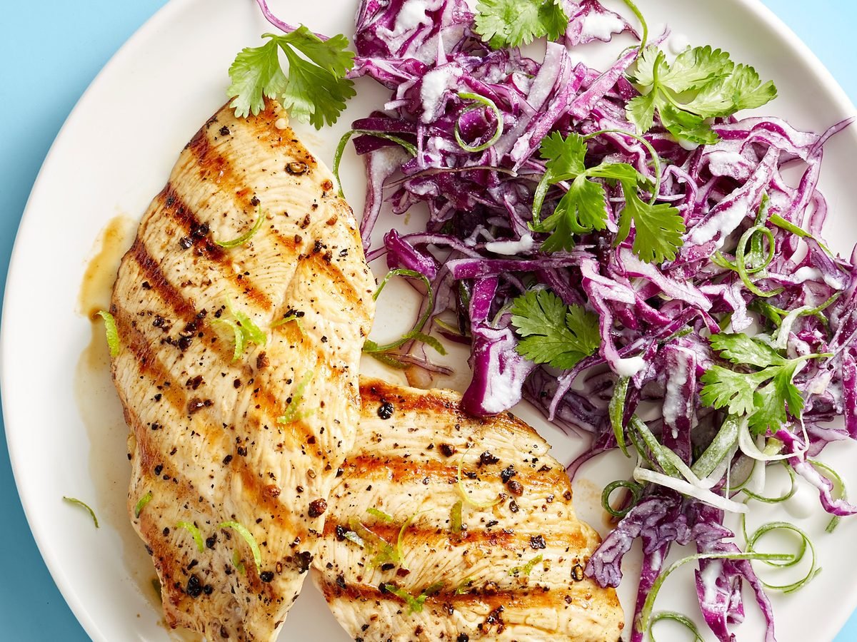 Grilled Chicken With Coconut-Lime Slaw