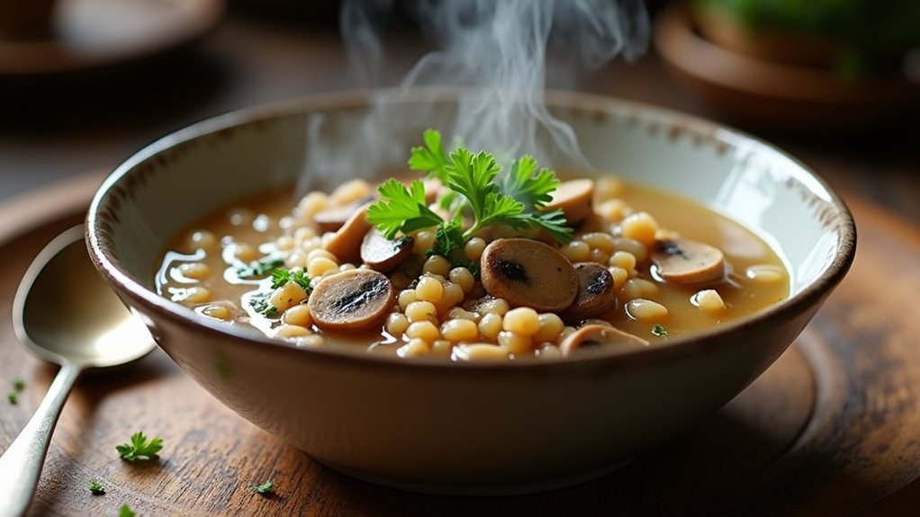 hearty mushroom barley soup