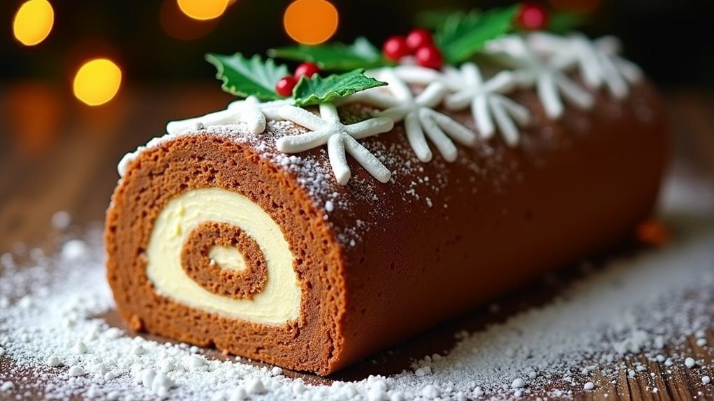 holiday gingerbread yule log