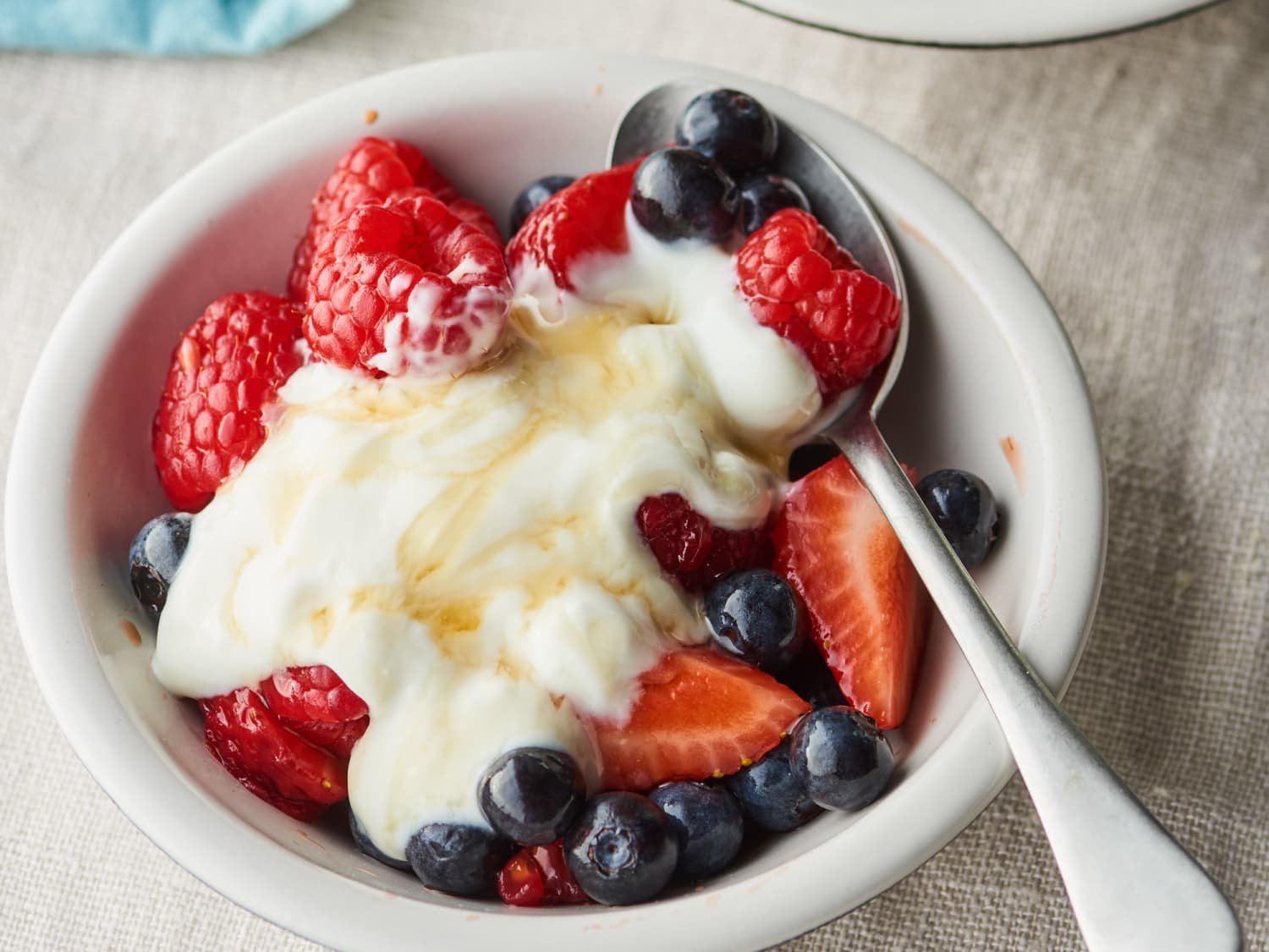 Balsamic Berries with Honey Yogurt