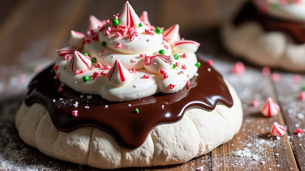 minty chocolate meringue dessert