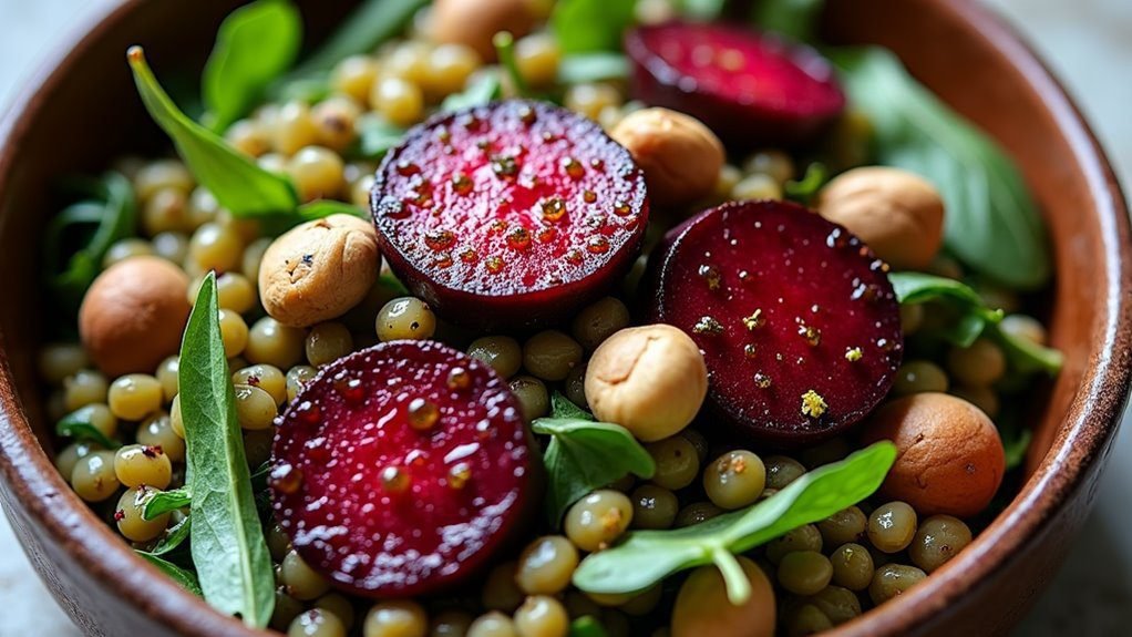 nutritious beetroot lentil salad