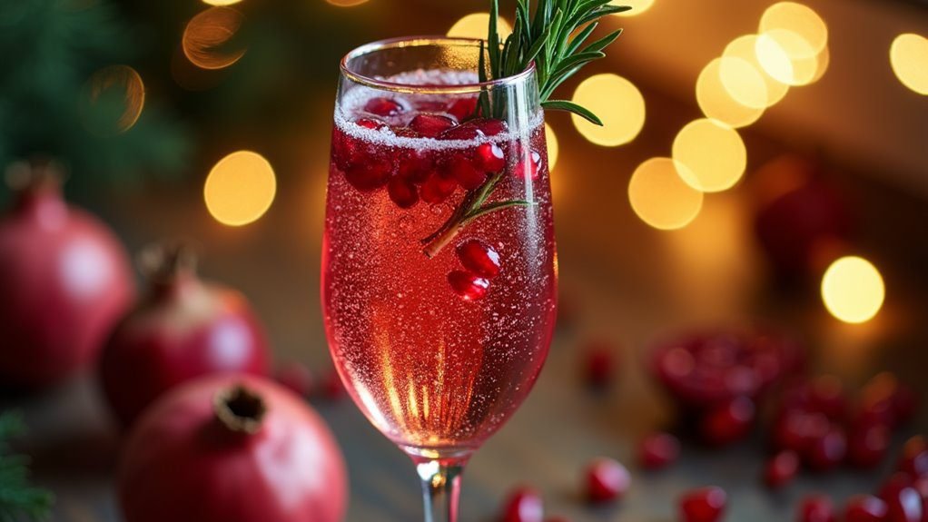 pomegranate infused sparkling beverage