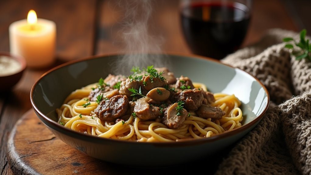 savory beef pasta dish