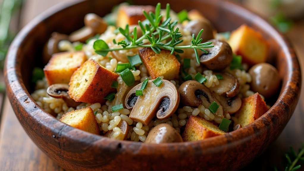 savory herb filled mushroom stuffing