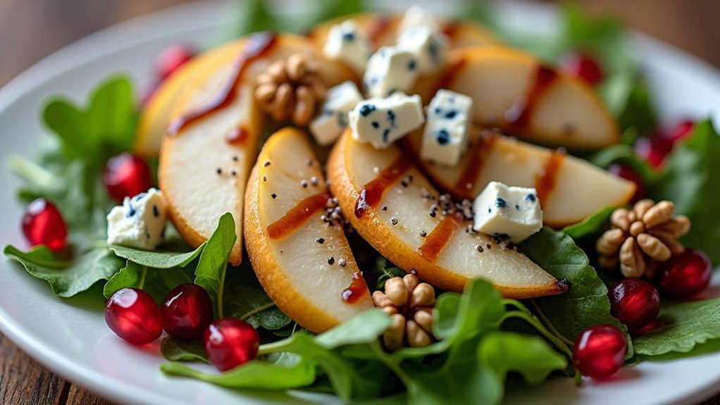 savory pear blue cheese salad