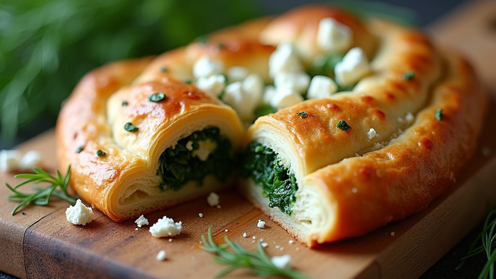 savory spinach feta pastry