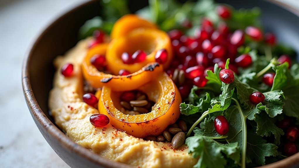 savory squash hummus dish