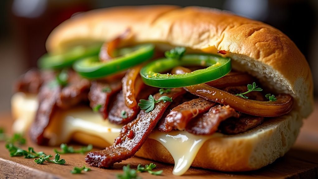 savory venison cheese steaks