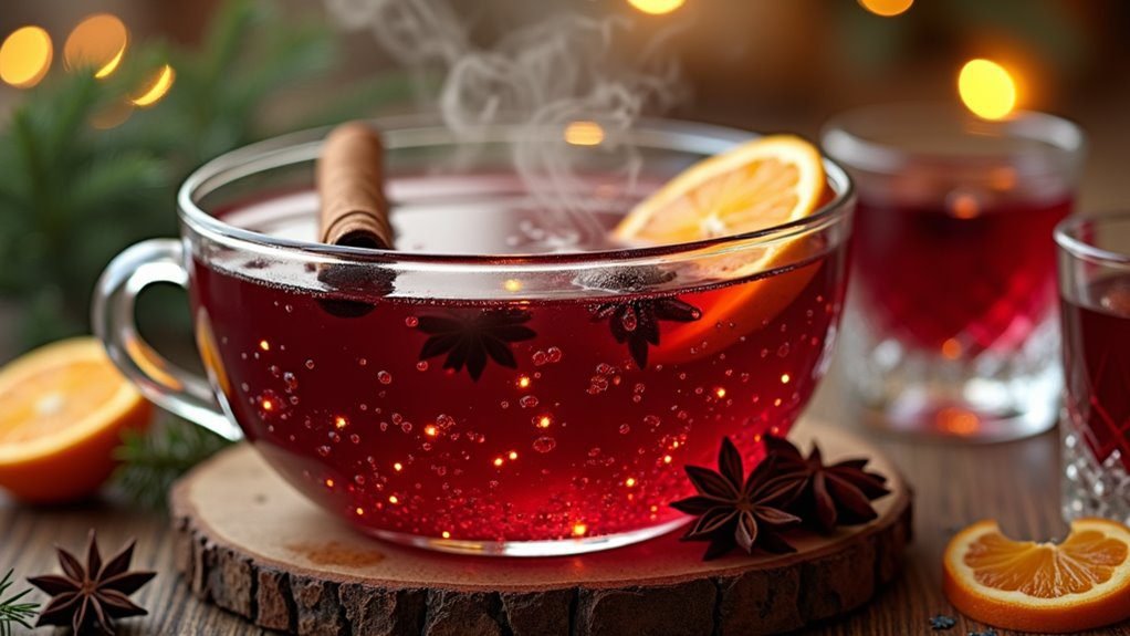 spiced warm wine beverage