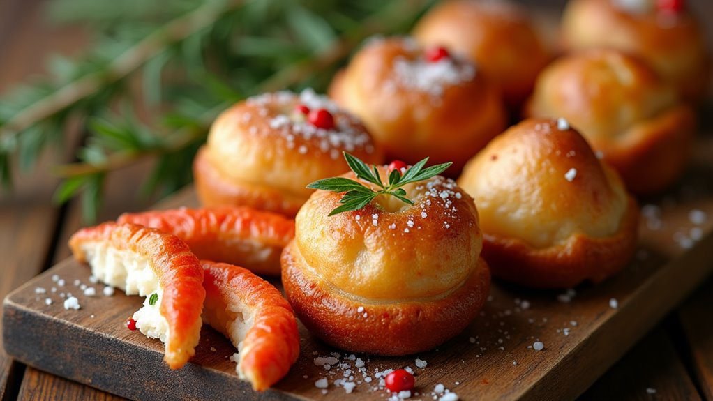spicy seafood filled doughnuts