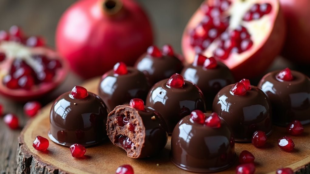 sweet chocolate pomegranate treats