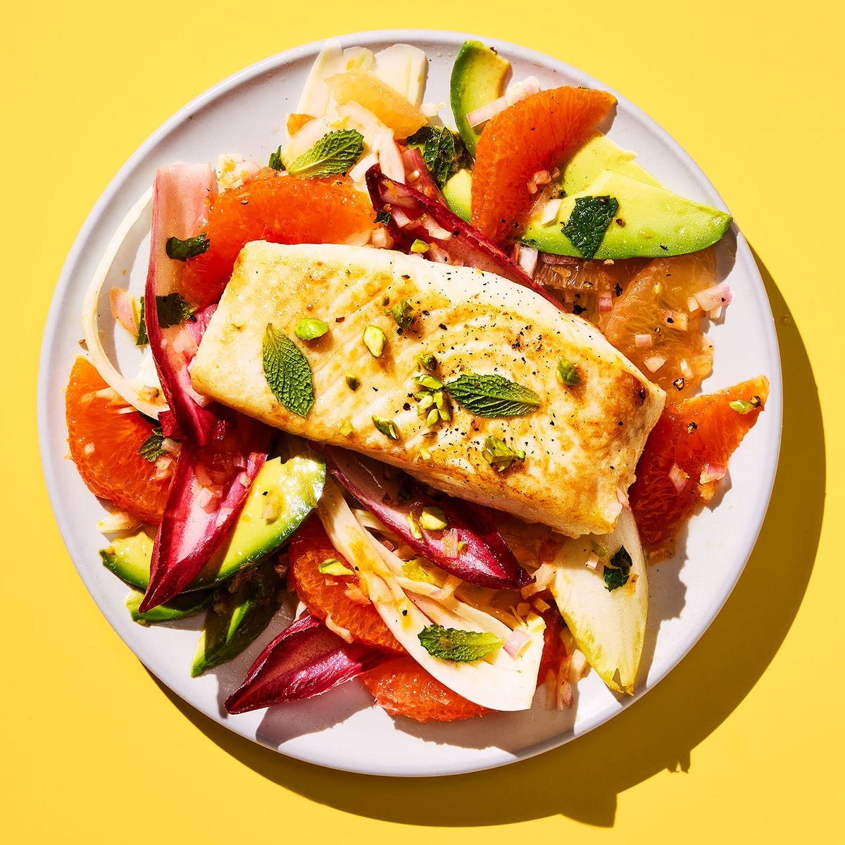 This Halibut With Citrus Endive Salad Recipe Is An Easy 30-Minute Dinner
