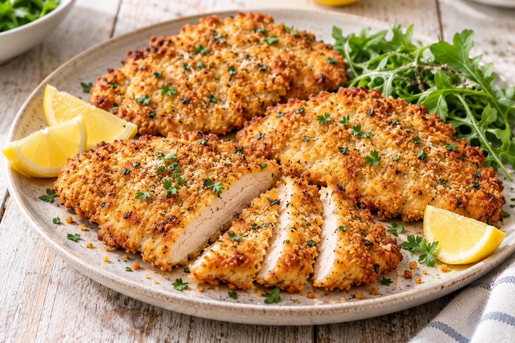Garlic Parmesan Baked Chicken Cutlets